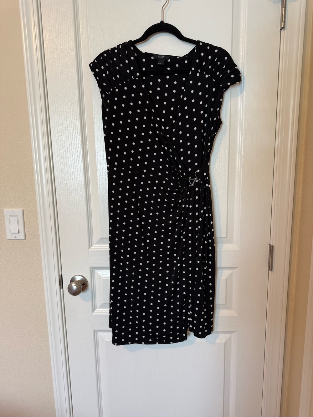 Alfani Black and White Polka Dot Midi Dress